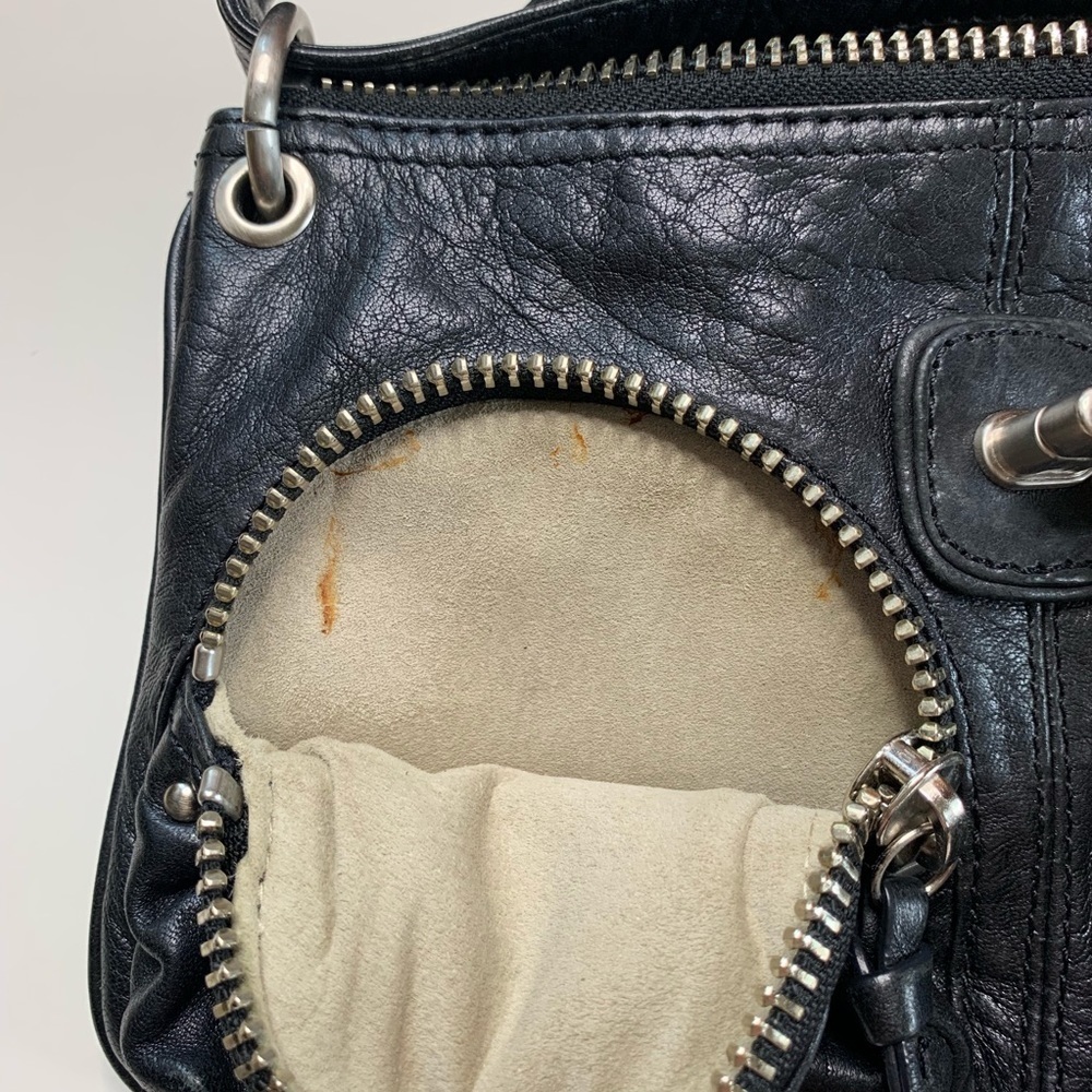 Botkier Black Leather Shoulder Bag with Front Pockets - Picture 7 of 8